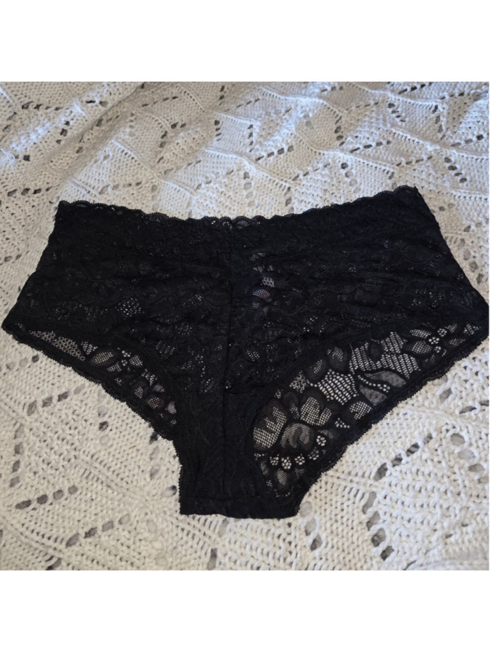 Womens No Boundaries Black Lace Hipster Panties Size Large